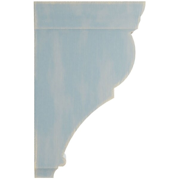 Ekena Millwork 2"W x 4 1/2"D x 8"H Small Rojas Wood Vintage Decor Corbel, Driftwood Blue - CORWD02X04X08RJBU