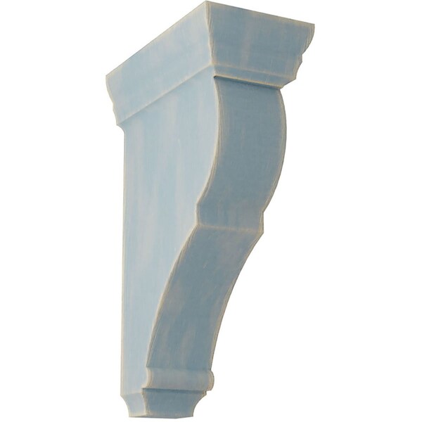 Ekena Millwork 2"W x 4 1/2"D x 8"H Small Rojas Wood Vintage Decor Corbel, Driftwood Blue - CORWD02X04X08RJBU