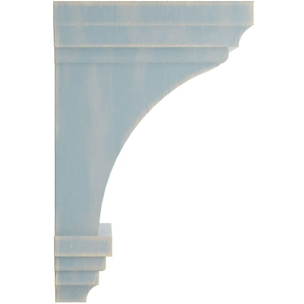 Ekena Millwork 3 1/2"W x 3 3/4"D x 6"H Mini Jefferson Wood Vintage Decor Corbel, Driftwood Blue - CORWD03X03X06JEBU