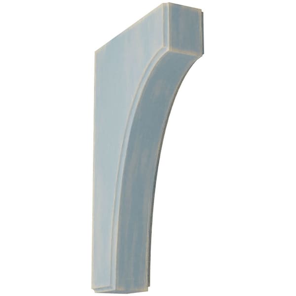 Ekena Millwork 1 3/4"W x 6"D x 10"H Clarksville Wood Vintage Decor Bracket, Driftwood Blue - BKTWD02X06X10CVBU