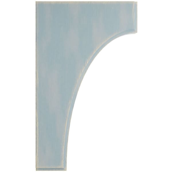 Ekena Millwork 1 3/4"W x 6"D x 10"H Clarksville Wood Vintage Decor Bracket, Driftwood Blue - BKTWD02X06X10CVBU