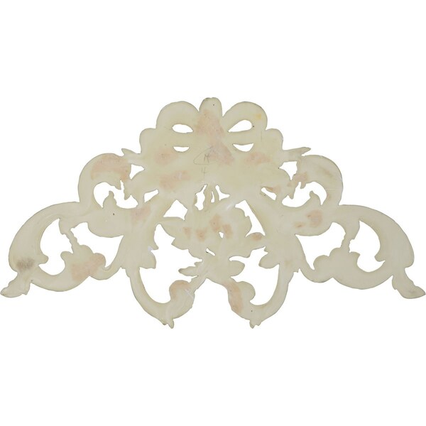 Ekena Millwork 22 1/8"W x 12"H x 1 1/8"P Rose & Ribbon Center Onlay - ONL22X12X01RO