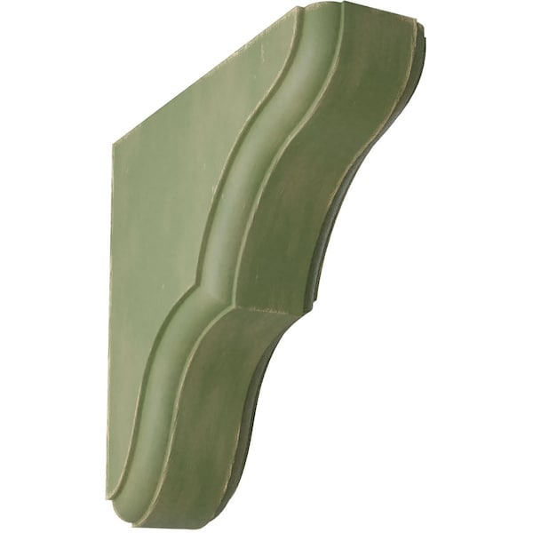 Ekena Millwork 1 3/4"W x 5 1/2"D x 5 1/2"H Stratford Wood Vintage Decor Bracket, Restoration Green - BKTWD02X06X06STGR