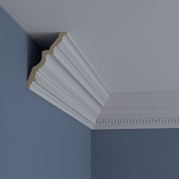 Ekena Millwork 4 3/4"H x 3 3/8"P x 5 7/8"F x 94 1/2"L Nestor Crown Moulding - MLD05X03X06NS
