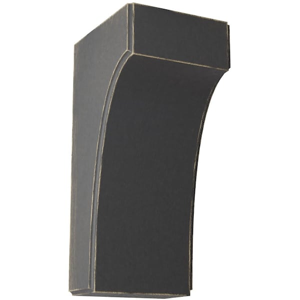 Ekena Millwork 3 1/2"W x 4"D x 8"H Clarksville Wood Vintage Decor Bracket, Black - BKTWD04X04X08CVBL