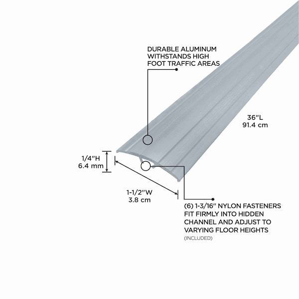 M-D Building Products Aluminum, Satin Silver, 36 in L, 1.5 in W - 46131