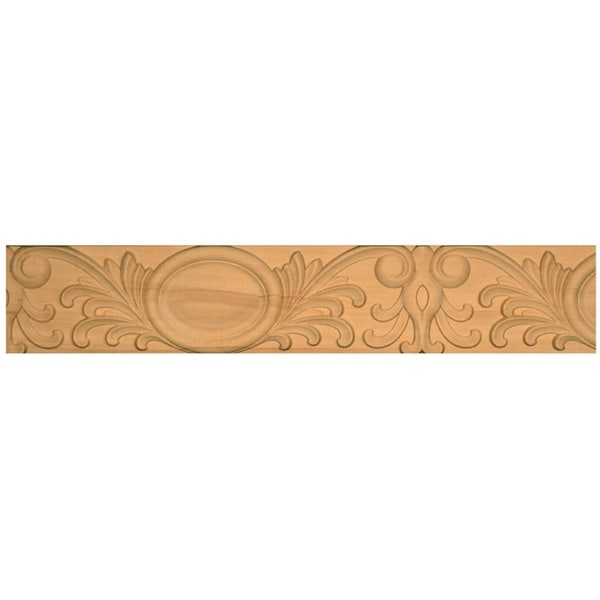 Osborne Wood Products Carved Crest Chair Rail, Basswood, 96in L, 3-1/16in W - 891920BAS