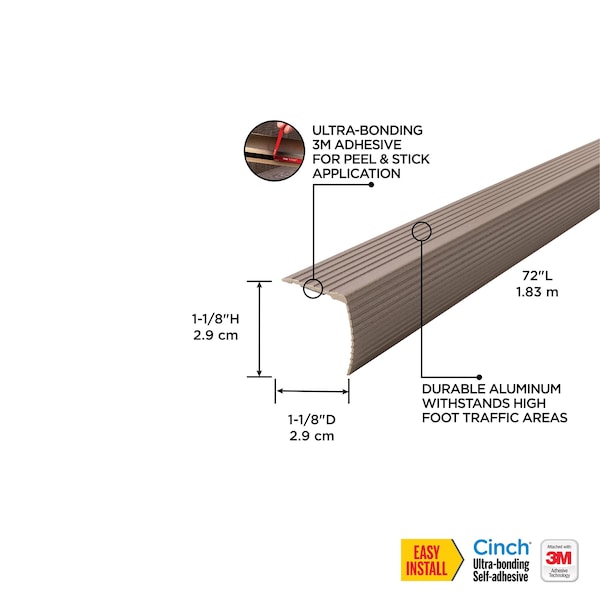 M-D Building Products Aluminum, Spice, 72 in L, 1.12 in W - 43378