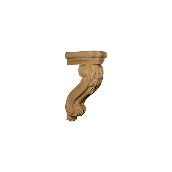 Osborne Wood Products 13 x 3 1/2 x 8 Acanthus Leaf Bracket in Rubberwood (paintgr - 891964RW