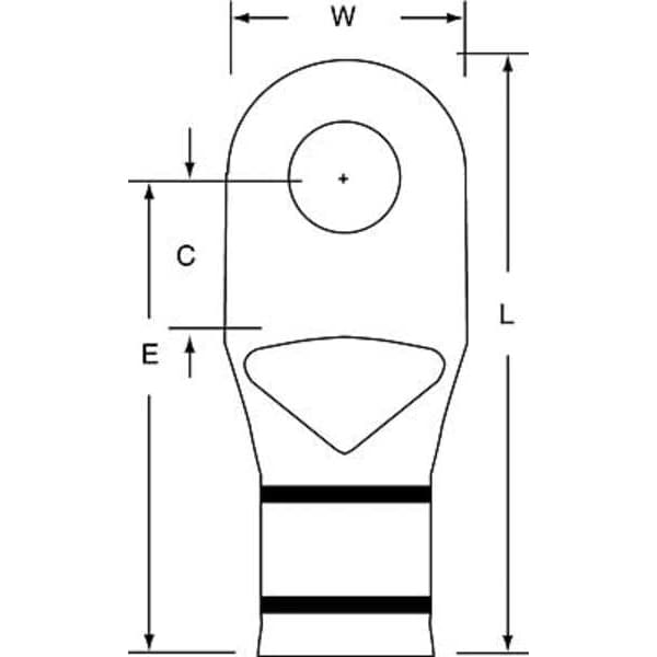 3M Unión de Compresión de un Orificio, 2/0 AWG, Paquete con 100 Piezas - MC2/0-38RX
