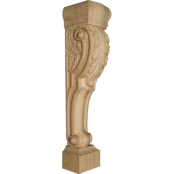 Osborne Wood Products 36 x 7 x 7 1/2 Roman Island Height Corbel with Acanthus Leaves in Knot - 1406P