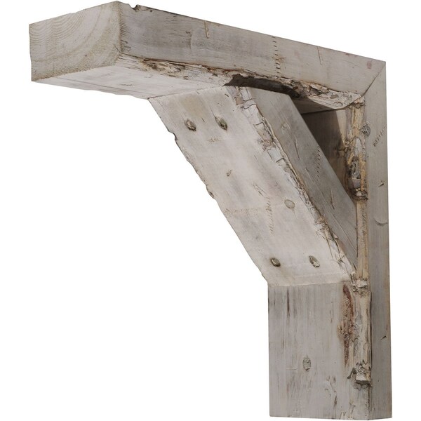 Ekena Millwork 3 1/2"W x 16"D x 18"H Vintage Farmhouse Bracket, Barnwood Decor Collection, Chalk Dust White - BKTB03X16X18TRWH