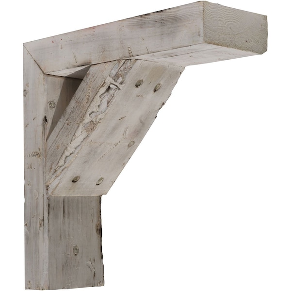 Ekena Millwork 3 1/2"W x 16"D x 18"H Vintage Farmhouse Bracket, Barnwood Decor Collection, Chalk Dust White - BKTB03X16X18TRWH