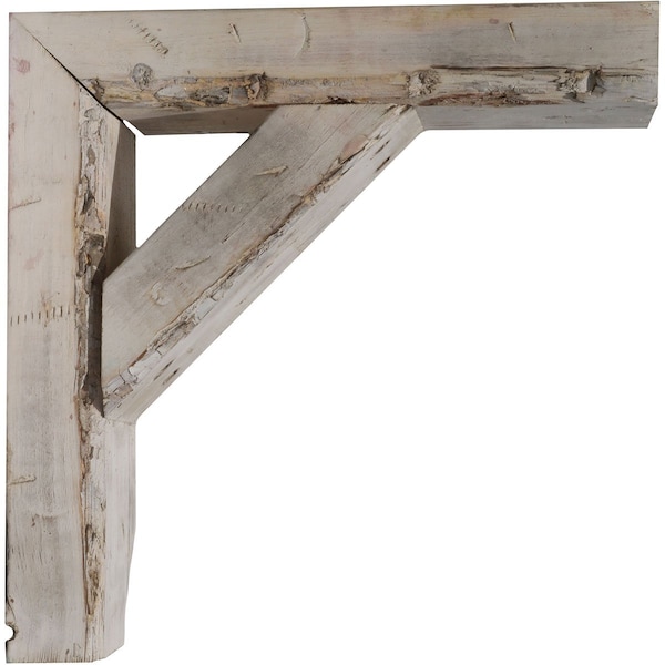 Ekena Millwork 3 1/2"W x 16"D x 18"H Vintage Farmhouse Bracket, Barnwood Decor Collection, Chalk Dust White - BKTB03X16X18TRWH