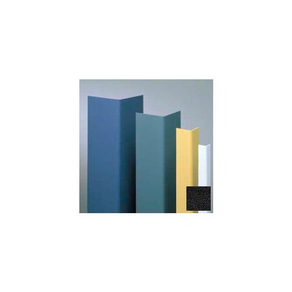Pawling Vinyl Surface Mounted Corner Guard, 90Deg Corner, 1-1/2" Wings, 12'H, Black, Vinyl W/Tape - CGT-12-12-1