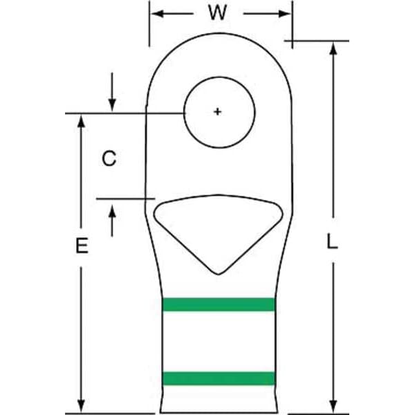 Unidad de compresión de un solo agujero, calibre 1 AWG, paquete con 100 piezas - MC1-516RX