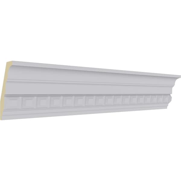 Ekena Millwork 3 1/2"H x 1 7/8"P x 4"F x 94 1/2"L Sequential Crown Moulding - MLD03X01X04SQ