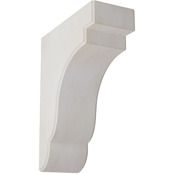 Ekena Millwork 3 1/2"W x 8 1/2"D x 11"H Bedford Wood Vintage Decor Bracket, Chalk Dust White - BKTWD04X09X11BEWH