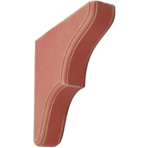Ekena Millwork 1 3/4"W x 7 1/2"D x 7 1/2"H Stratford Wood Vintage Decor Bracket, Salvage Red - BKTWD02X08X08STRD