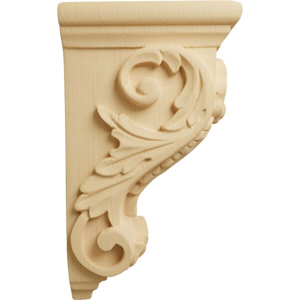 Ekena Millwork 3 1/2"W x 4"D x 7"H Small Shell Corbel, Alder - CORW03X04X07SHAL