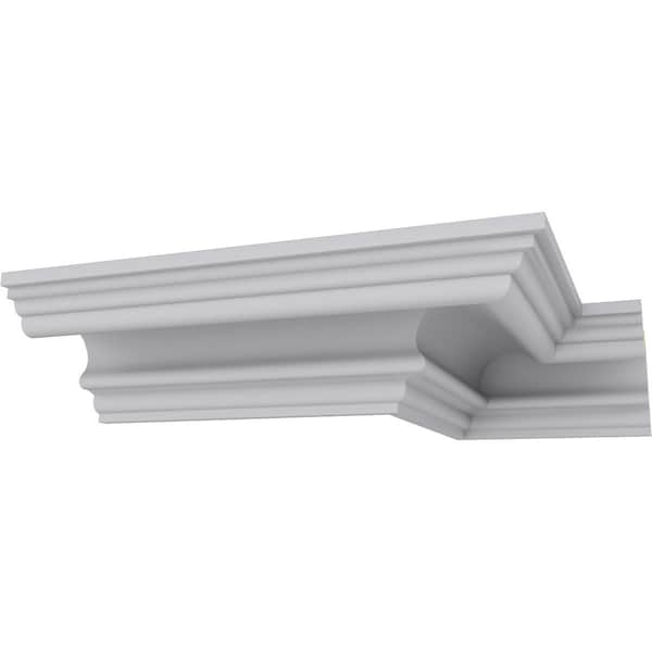 Ekena Millwork 3 3/8"H x 4 3/4"P x 5 7/8"F x 94 1/2"L Devon Smooth Crown Moulding - MLD03X04X05DE