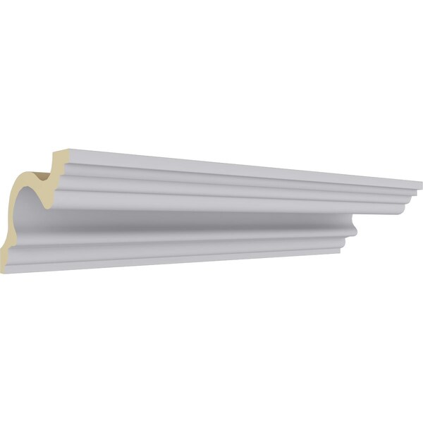 Ekena Millwork 3 3/8"H x 4 3/4"P x 5 7/8"F x 94 1/2"L Devon Smooth Crown Moulding - MLD03X04X05DE