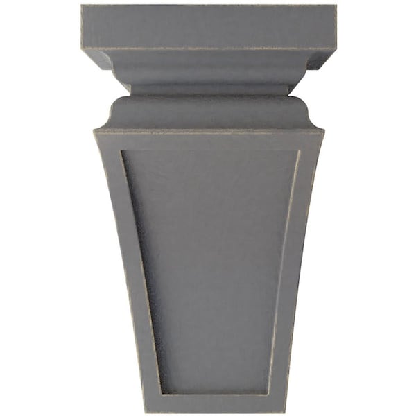 Ekena Millwork 3 1/2"W x 3 3/4"D x 6"H Mini Nevio Wood Vintage Decor Corbel, Pebble Grey - CORWD03X03X06NEPG