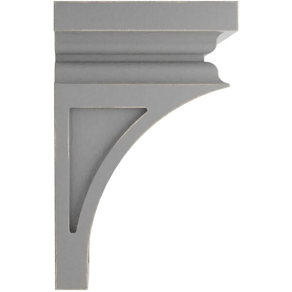 Ekena Millwork 3 1/2"W x 3 3/4"D x 6"H Mini Nevio Wood Vintage Decor Corbel, Pebble Grey - CORWD03X03X06NEPG