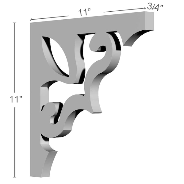 Ekena Millwork 3/4"W x 11"D x 11"H Southampton Bracket - BKT11X11X00SO