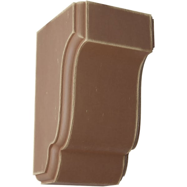 Ekena Millwork 2 1/2"W x 2 3/4"D x 4 1/2"H Capistrano Mission Wood Vintage Decor Corbel, Weathered Brown - CORWD02X02X04CPBR