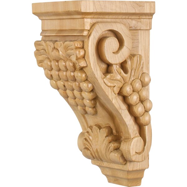 Hardware Resources 4-1/2" Wx5"Dx10"H Rubberwood Grape Corbel - CORAA-1RW