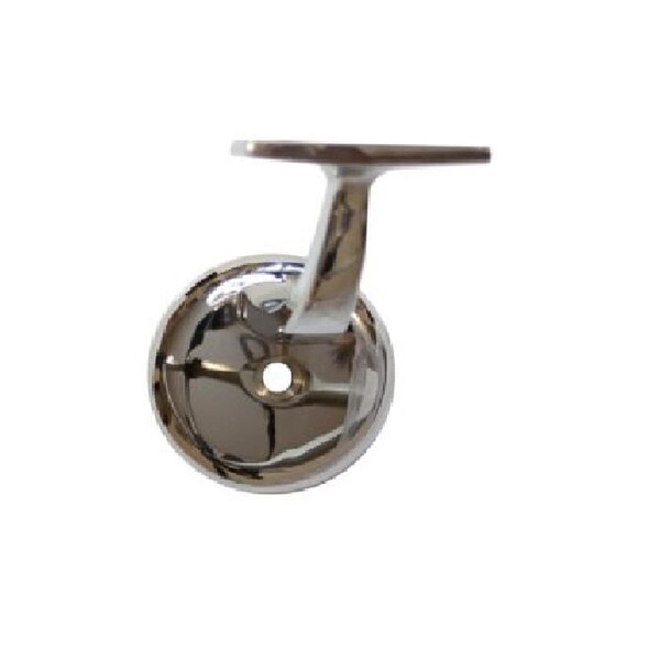 Orca Hardware Heavy Duty Handrail Bracket With Round Base, Zinc Alloy, US26 Polished Chrome Finish - TH-10XL-26