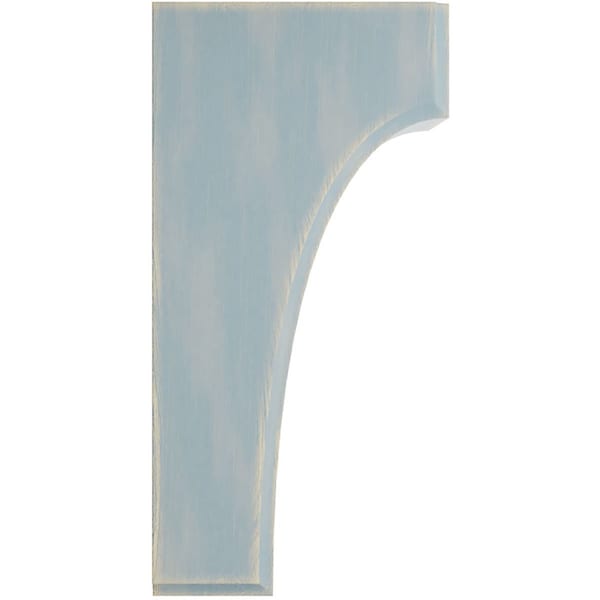 Ekena Millwork 3 1/2"W x 4"D x 8"H Clarksville Wood Vintage Decor Bracket, Driftwood Blue - BKTWD04X04X08CVBU