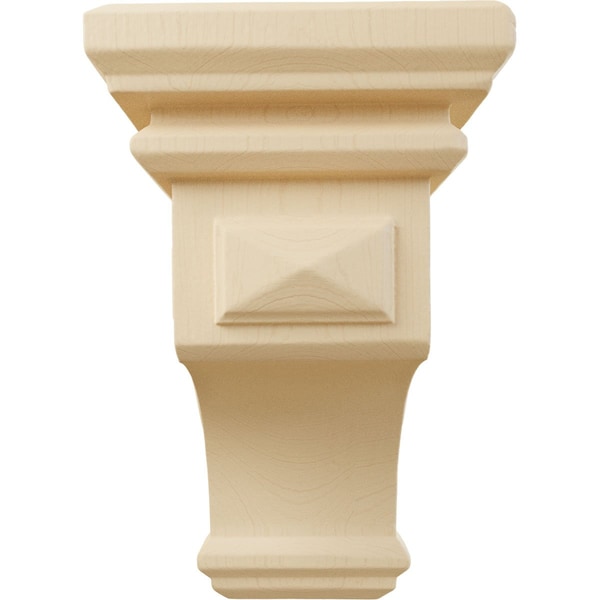 Ekena Millwork 3 1/2"W x 3 3/4"D x 6"H Mini Woodruff Wood Corbel, Maple - CORW03X03X06WFMA