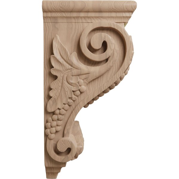 Ekena Millwork 5"W x 7"D x 14"H Large Grape Corbel, Mahogany - CORW05X07X14GRGM
