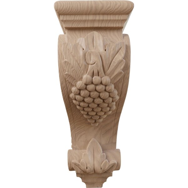 Ekena Millwork 5"W x 7"D x 14"H Large Grape Corbel, Mahogany - CORW05X07X14GRGM