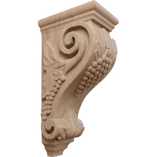 Ekena Millwork 5"W x 7"D x 14"H Large Grape Corbel, Mahogany - CORW05X07X14GRGM