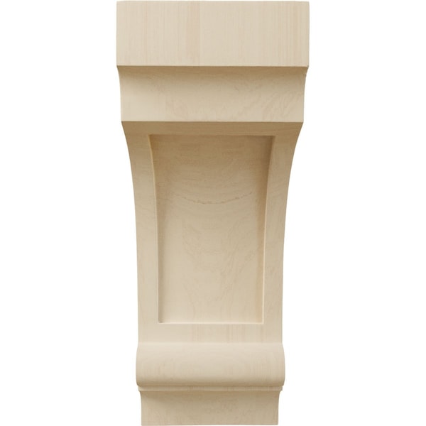 Ekena Millwork 5 1/2"W x 7"D x 14"H Diane Recessed Wood Corbel, Rubberwood - CORW06X07X14DIRW