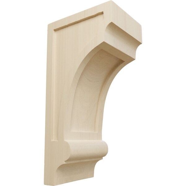 Ekena Millwork 5 1/2"W x 7"D x 14"H Diane Recessed Wood Corbel, Rubberwood - CORW06X07X14DIRW