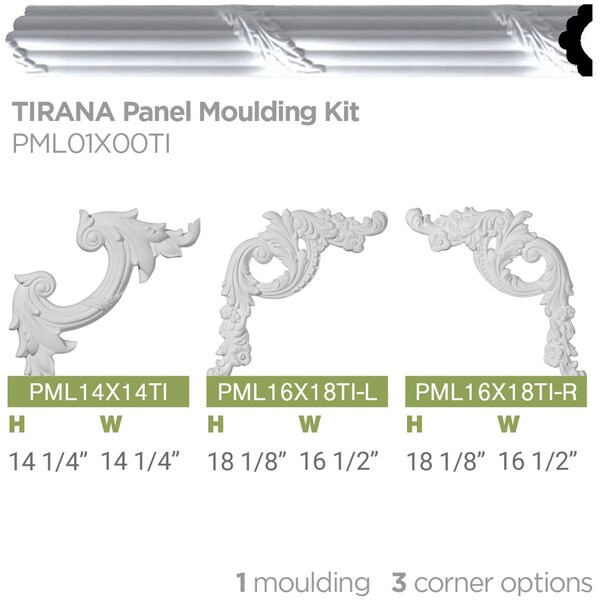 Ekena Millwork SAMPLE - 1 3/4"H x 3/4"P x 12"L Tirana Panel Moulding - SAMPLE-PML01X00TI