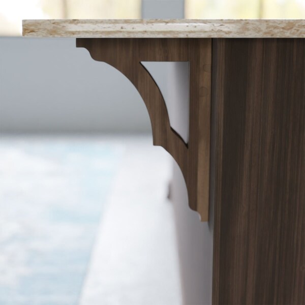 Ekena Millwork 1 3/4"W x 8 1/2"D x 12"H Large Avila Wood Bracket, Walnut - BKTW01X08X12AVWA