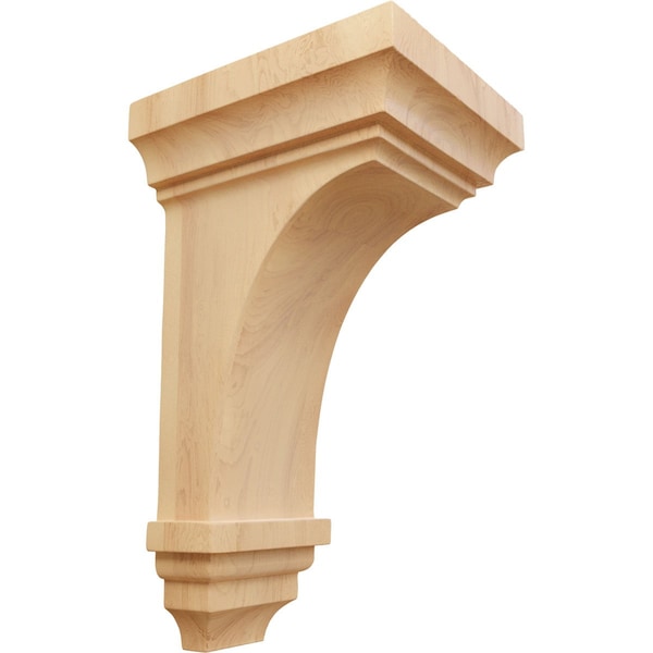 Ekena Millwork 5"W x 5 3/4"D x 10"H Medium Jefferson Wood Corbel, Red Oak - CORW05X05X10JERO