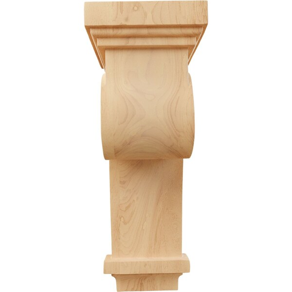Ekena Millwork 4 1/2"W x 5 5/8"D x 12"H Scroll Corbel , Red Oak - COR04X05X12SCRO