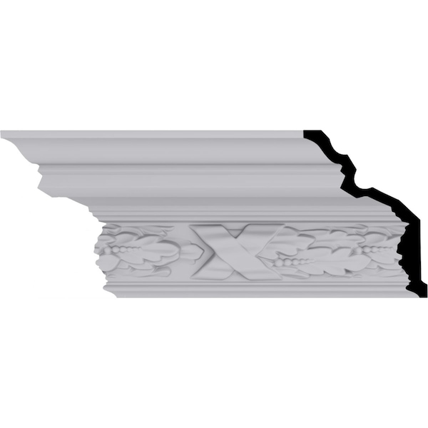 Ekena Millwork 7 1/4"H x 5 3/8"P x 8 5/8"F x 94 1/2"L, (9 5/8" Repeat), Dublin Crown Moulding - MLD07X05X08DU