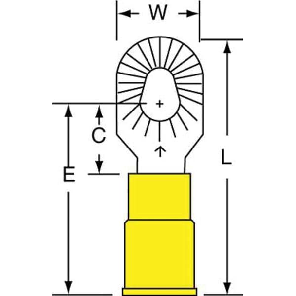Terminal de anillo de vinilo de 3M calibre 12-10 AWG para pernos #6, #8, #10 PK500 - MV10-610RK
