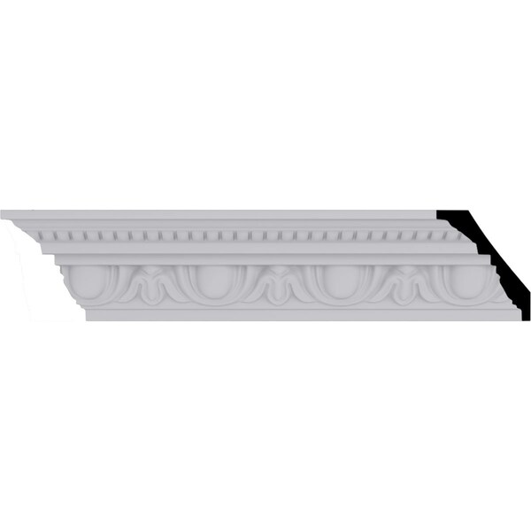 Ekena Millwork 3 1/4"H x 2 3/4"P x 4 3/8"F x 94 1/2"L Traditional Egg & Dart with Beads Crown Moulding - MLD03X02X04TR
