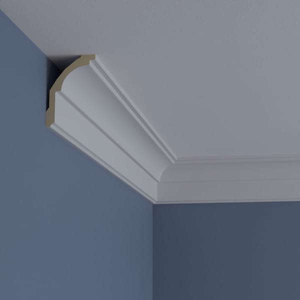 Ekena Millwork 3 5/8"H x 2 1/2"P x 4 5/8"F x 94 1/2"L Classic Smooth Crown Moulding - MLD04X02X05CL