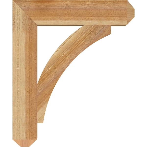 Ekena Millwork Thorton Craftsman Rough Sawn Bracket, Western Red Cedar, 4"W x 20"D x 24"H - BKT04X20X24THR04RWR