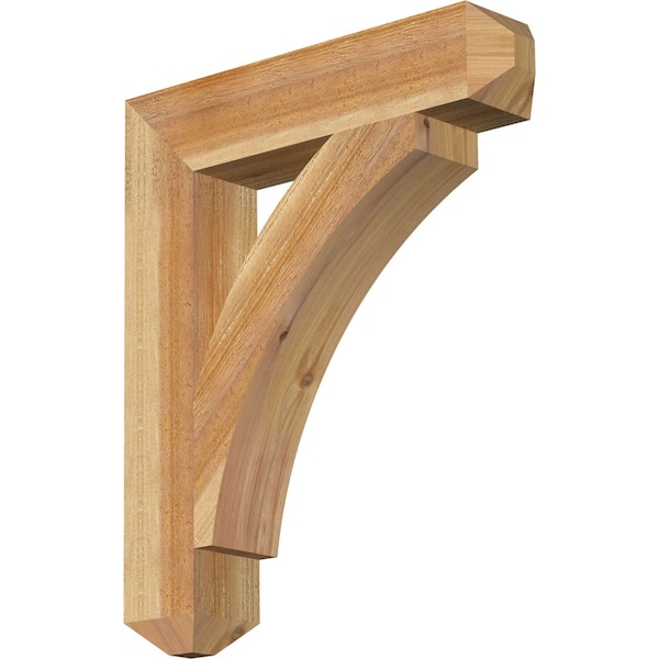 Ekena Millwork Thorton Craftsman Rough Sawn Bracket, Western Red Cedar, 4"W x 20"D x 24"H - BKT04X20X24THR04RWR
