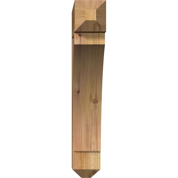Ekena Millwork Thorton Craftsman Rough Sawn Bracket, Western Red Cedar, 4"W x 20"D x 24"H - BKT04X20X24THR04RWR